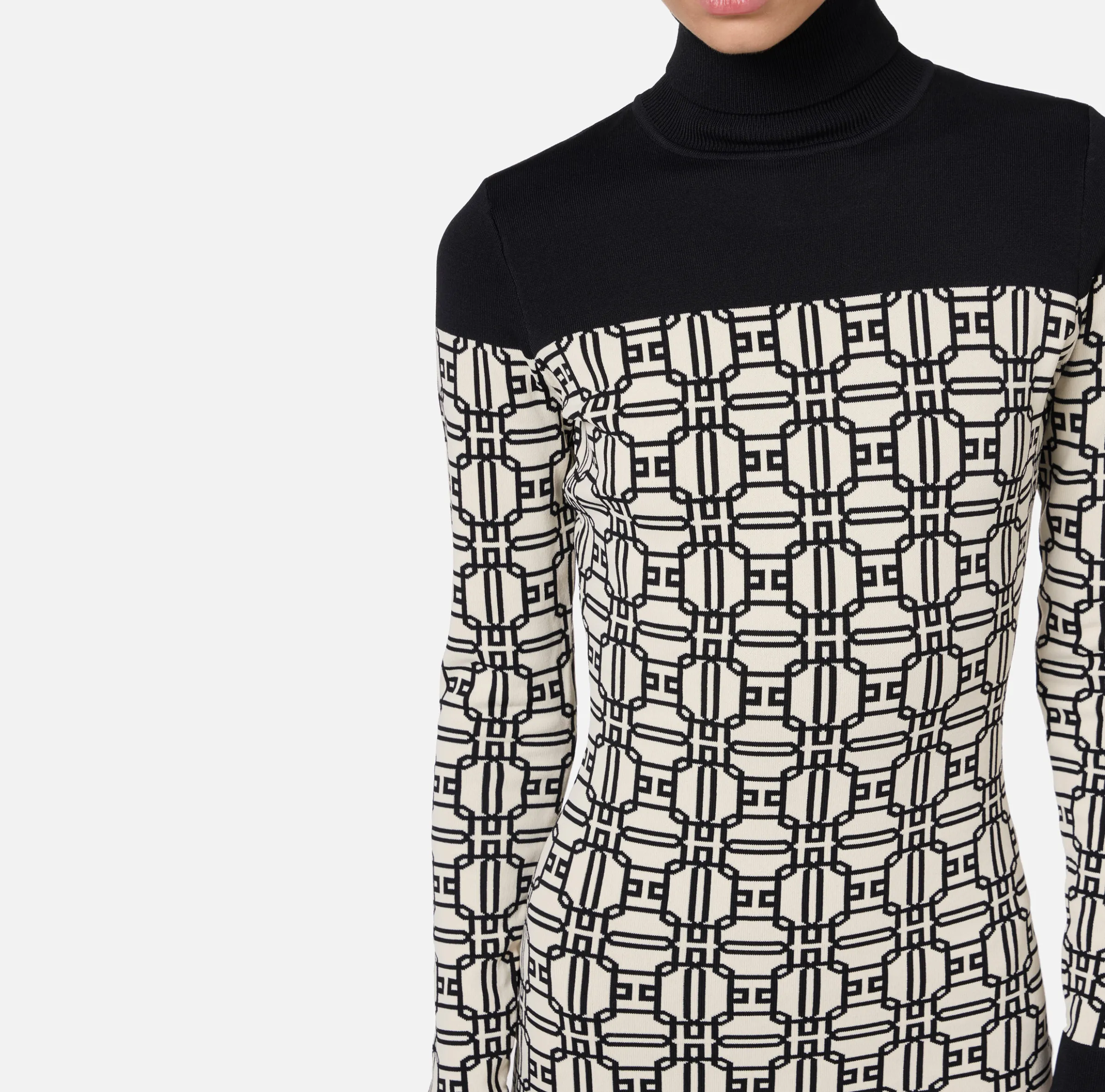 Miniabito dolcevita logo jacquard