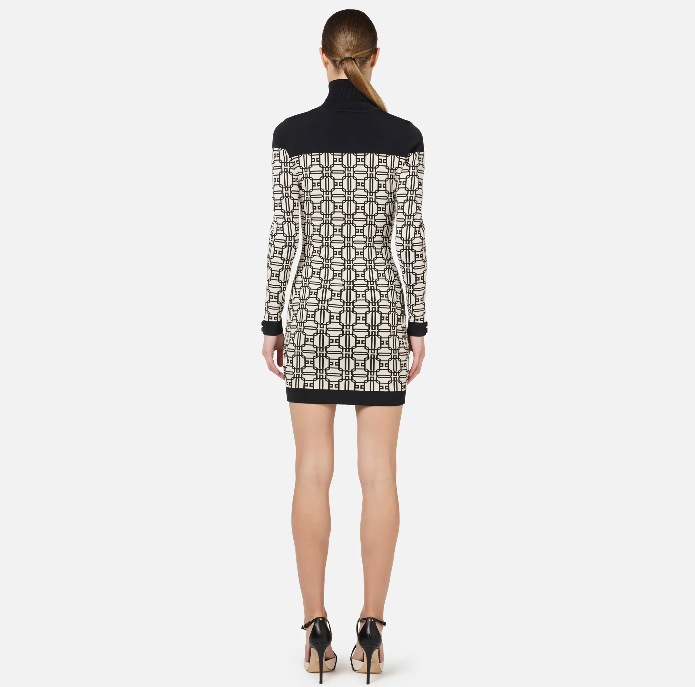 Miniabito dolcevita logo jacquard