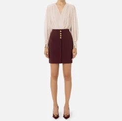 Miniabito in crêpe con blusa in georgette