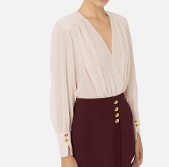 Miniabito in crêpe con blusa in georgette
