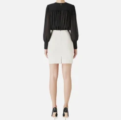 Miniabito in crêpe con blusa in georgette
