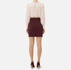 Miniabito in crêpe con blusa in georgette