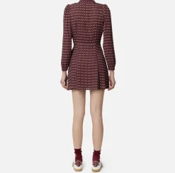 Miniabito in georgette stampa rombo con foulard