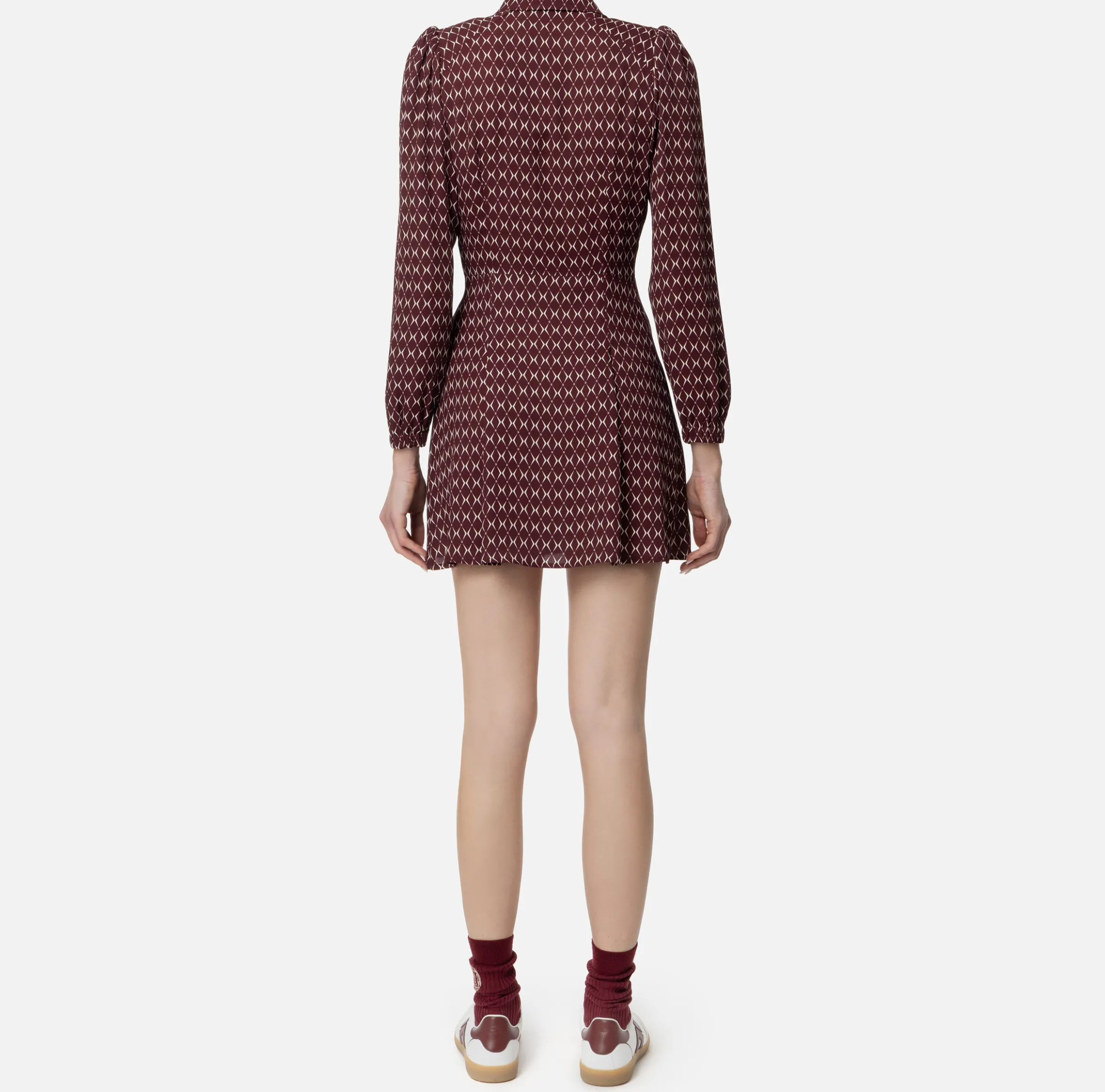 Miniabito in georgette stampa rombo con foulard