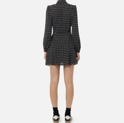 Miniabito in georgette stampa rombo con foulard