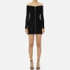 Miniabito in jersey lurex con zip