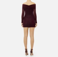 Miniabito in jersey lurex con zip