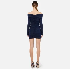 Miniabito in jersey lurex con zip