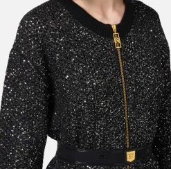 Miniabito in lana con filo paillettes