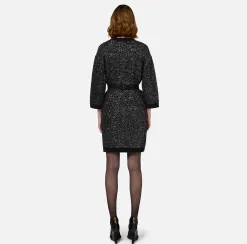 Miniabito in lana con filo paillettes