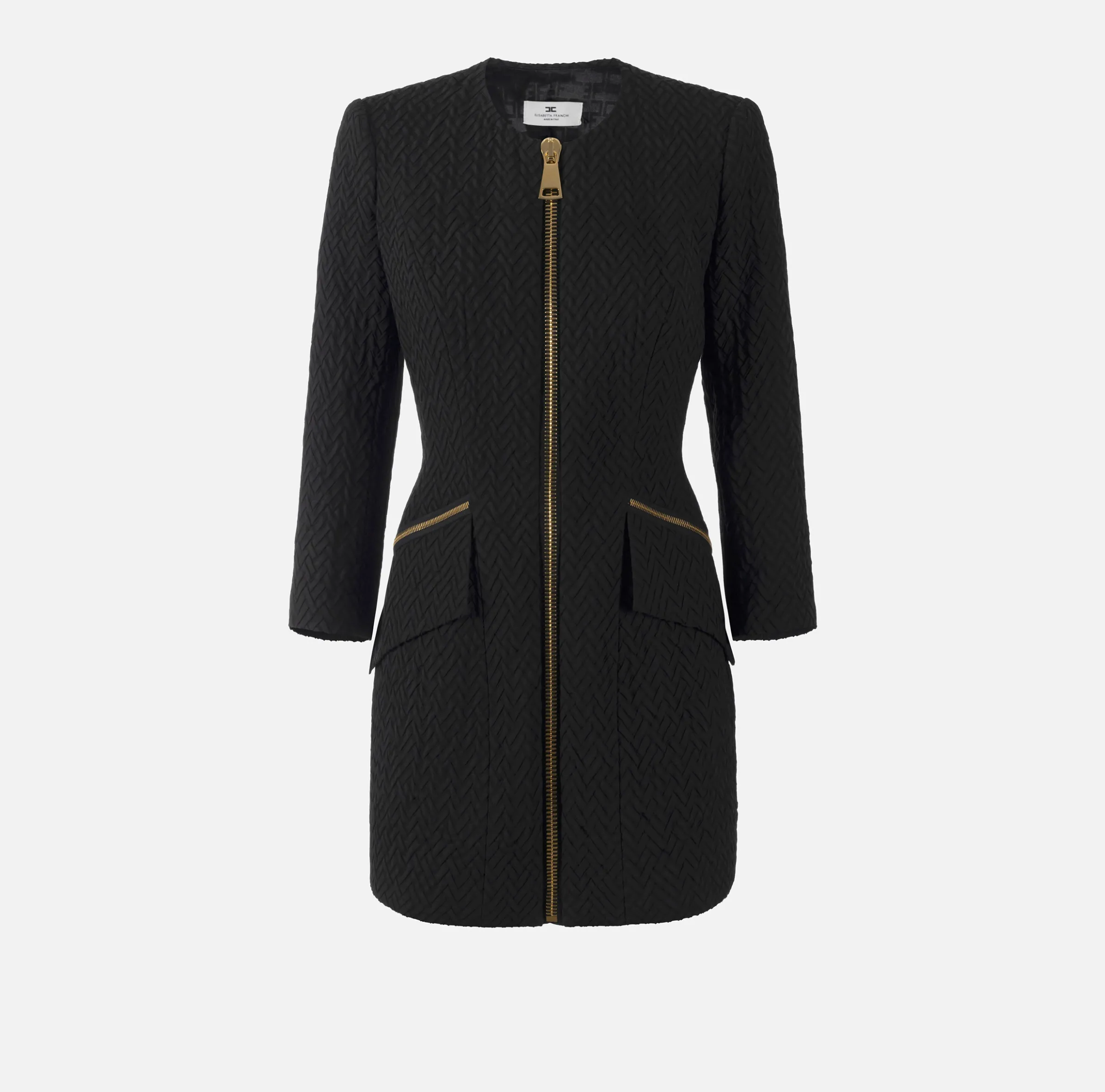Miniabito in tweed resca con zip