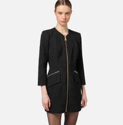 Miniabito in tweed resca con zip