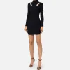 Miniabito in viscosa a costine con cut-out