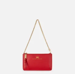 Miniborsa baguette a tracolla in pelle con lettering