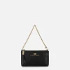 Miniborsa baguette a tracolla in pelle con lettering