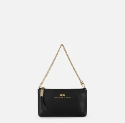 Miniborsa baguette a tracolla in pelle con lettering