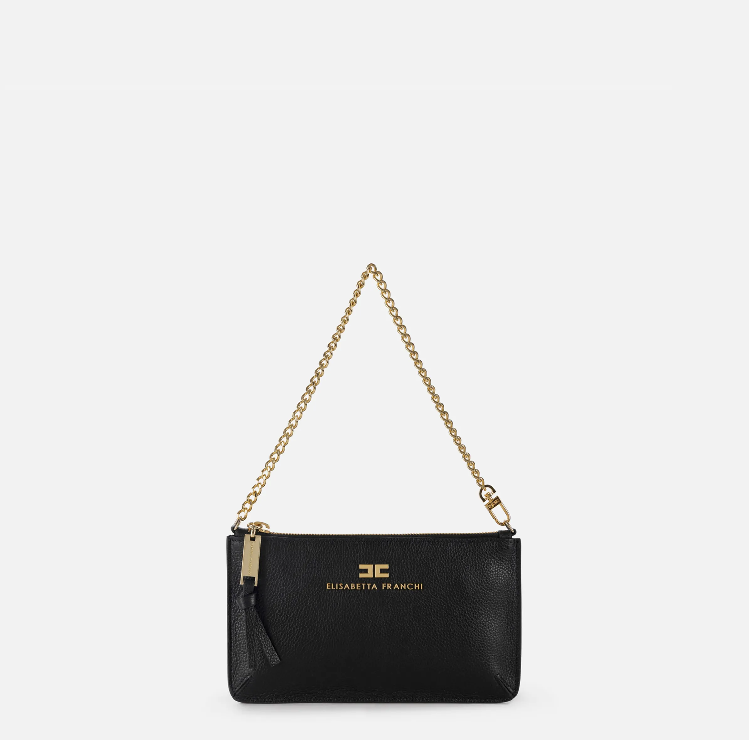 Miniborsa baguette a tracolla in pelle con lettering