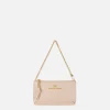 Miniborsa baguette a tracolla in pelle con lettering
