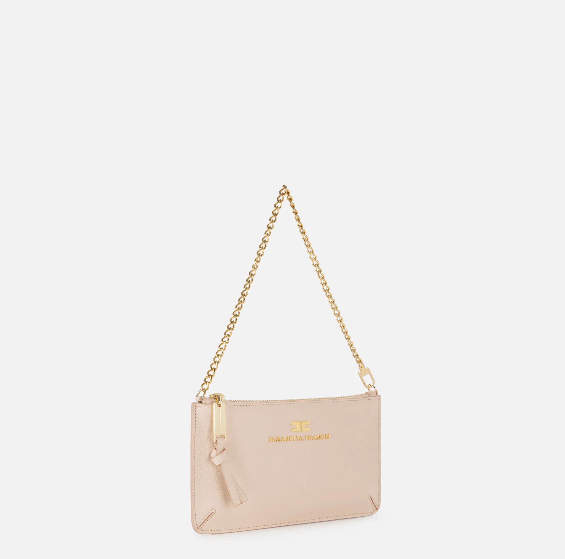 Miniborsa baguette a tracolla in pelle con lettering