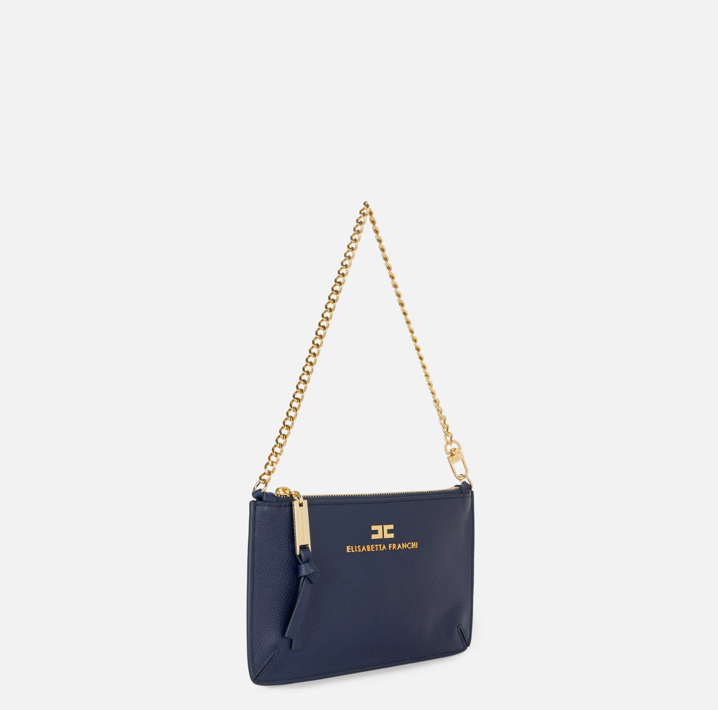 Miniborsa baguette a tracolla in pelle con lettering
