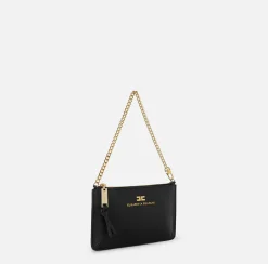 Miniborsa baguette a tracolla in pelle con lettering