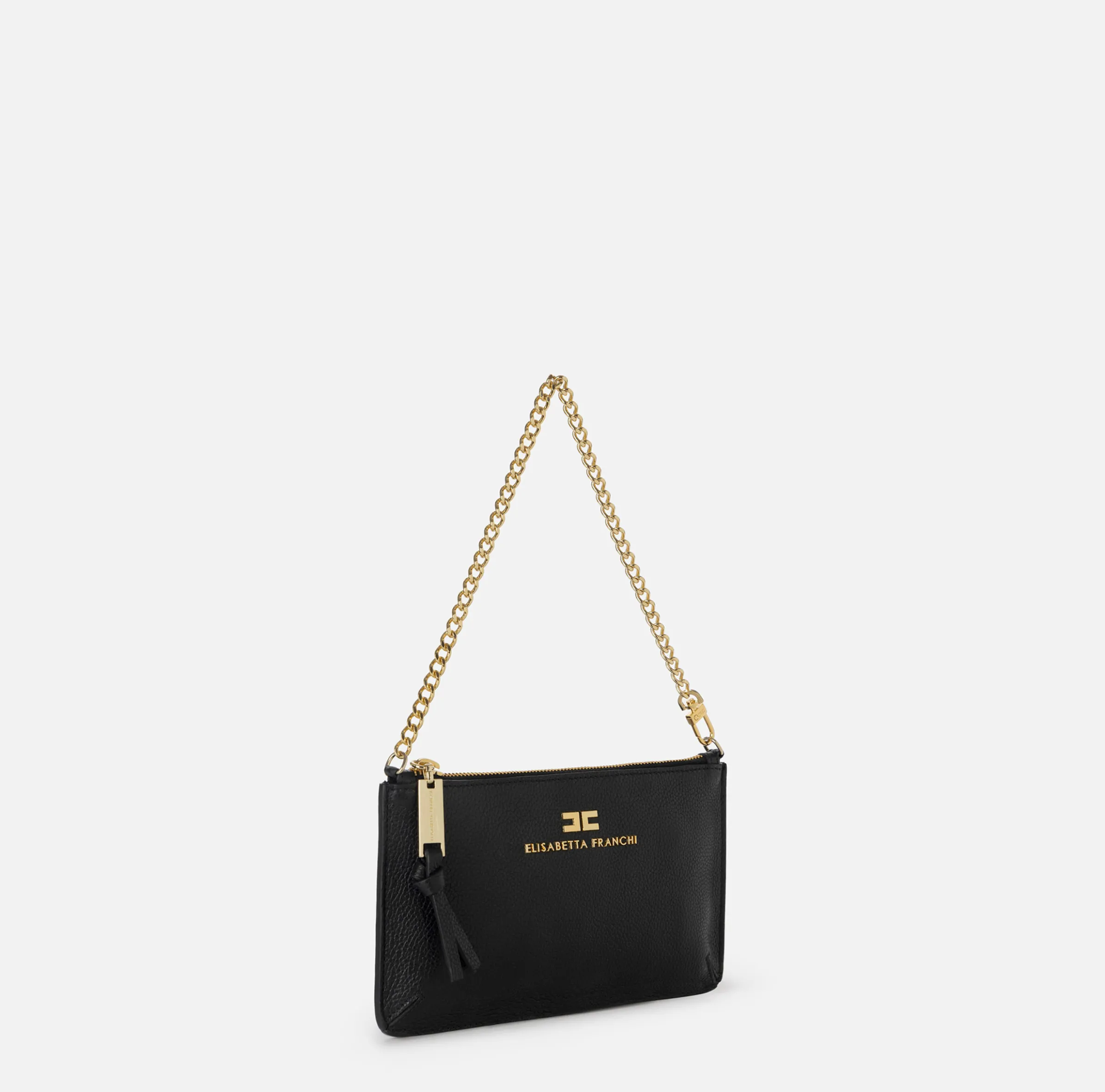 Miniborsa baguette a tracolla in pelle con lettering