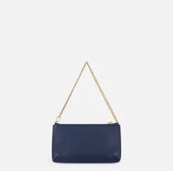 Miniborsa baguette a tracolla in pelle con lettering