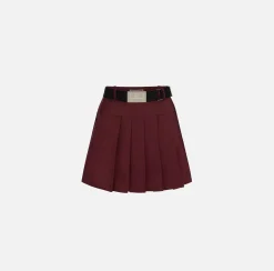 Minigonna a pieghe in nylon tecnico leggero