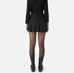 Minigonna a pieghe in nylon tecnico leggero