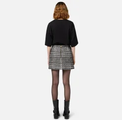 Minigonna a portafoglio in tweed laminato