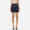 Minigonna in crêpe stretch con cintura