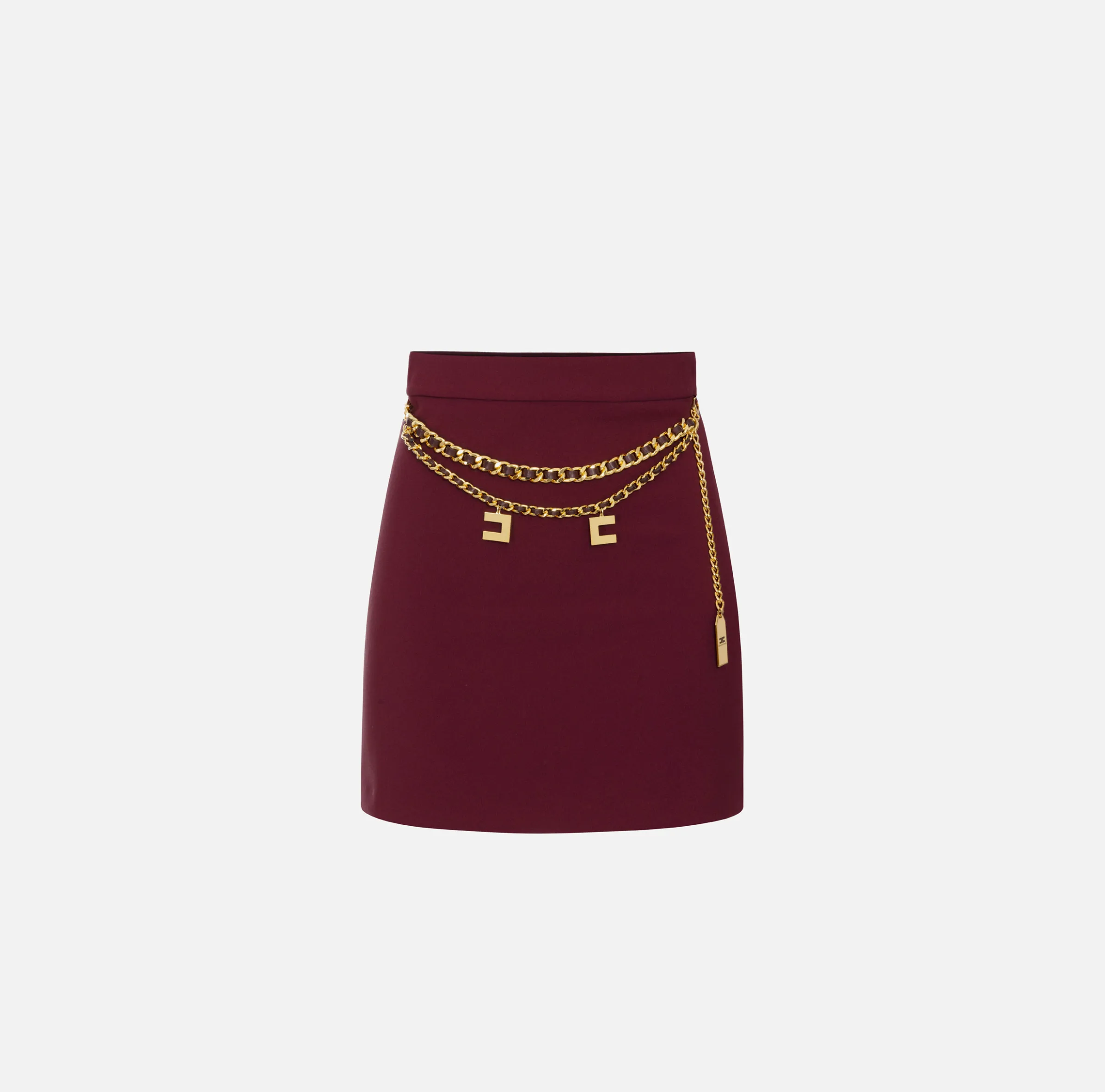 Minigonna in crêpe stretch con cintura