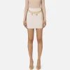 Minigonna in crêpe stretch con cintura