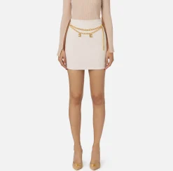 Minigonna in crêpe stretch con cintura