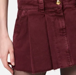 Minigonna in denim plissé
