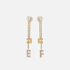 Orecchini con catena in strass crystal