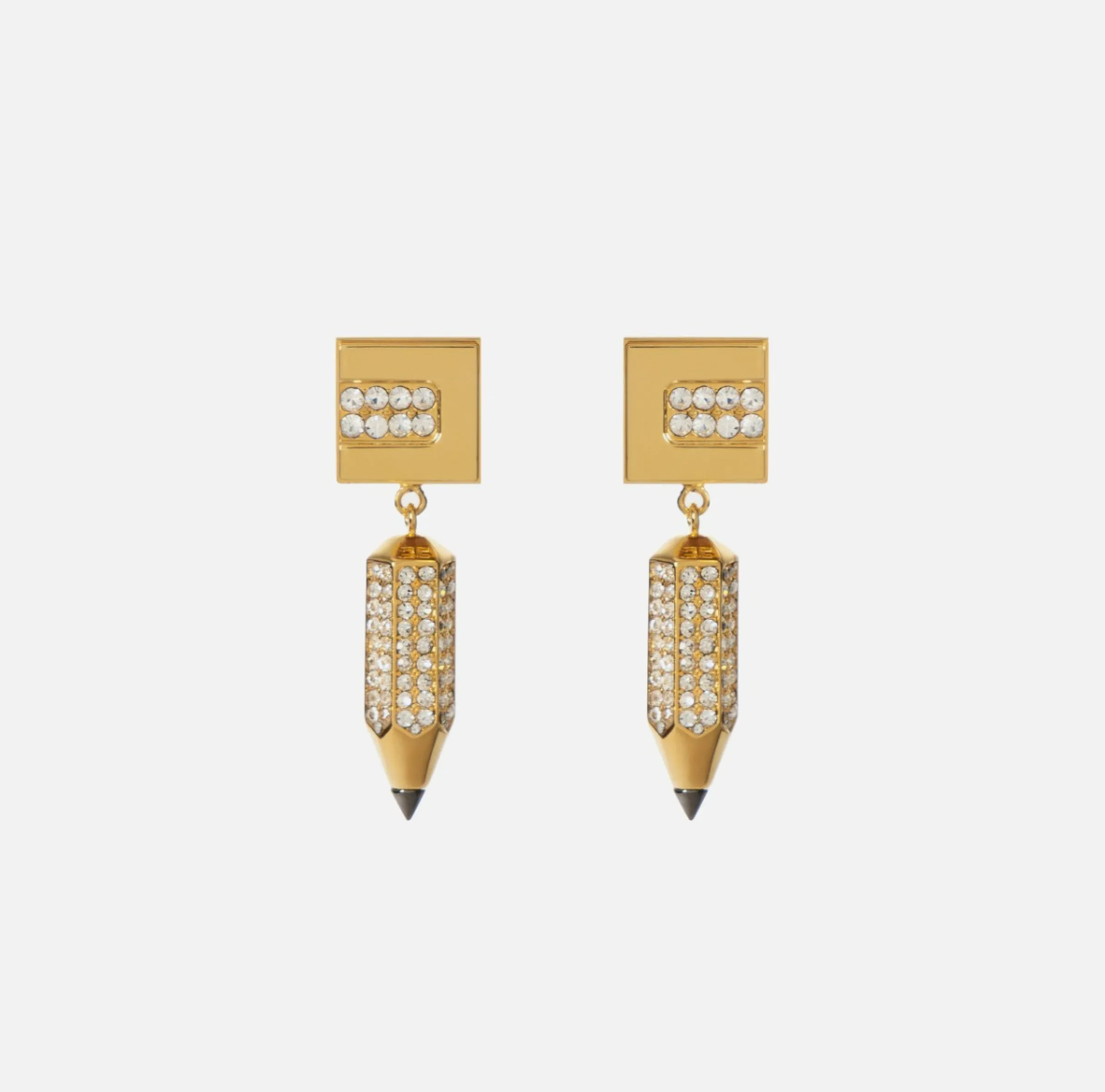Orecchini con strass a forma di matita