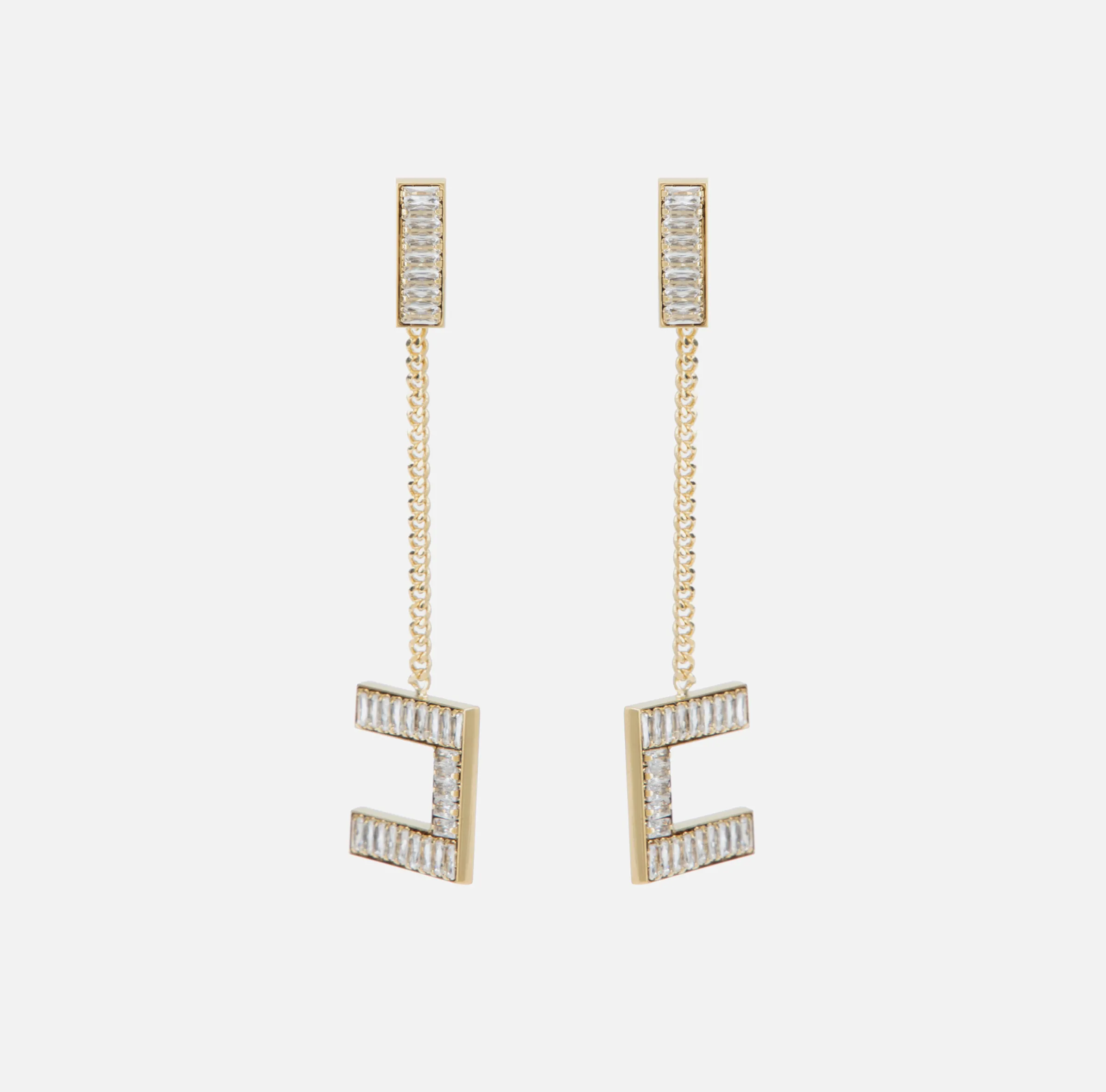 Orecchini logo in metallo silver con pendente logo