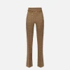 Pantalone a palazzo in crêpe stampa rombo con catena