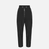 Pantalone boyfriend in nylon tecnico con elastico logato