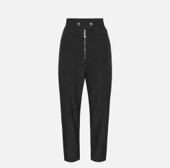 Pantalone boyfriend in nylon tecnico con elastico logato