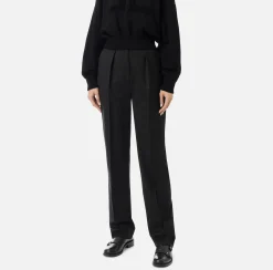Pantalone con pinces in fresco di lana