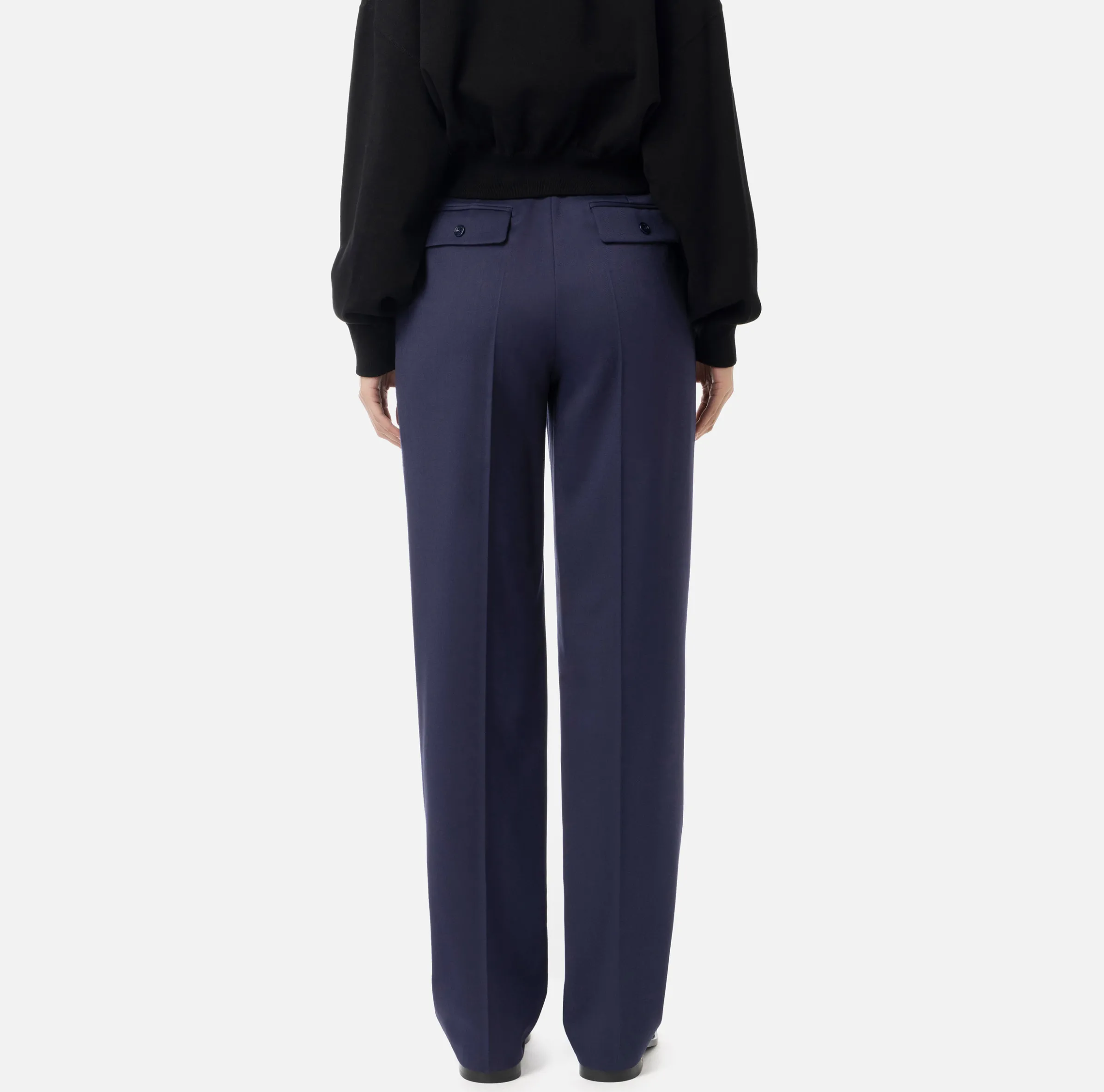Pantalone con pinces in fresco di lana