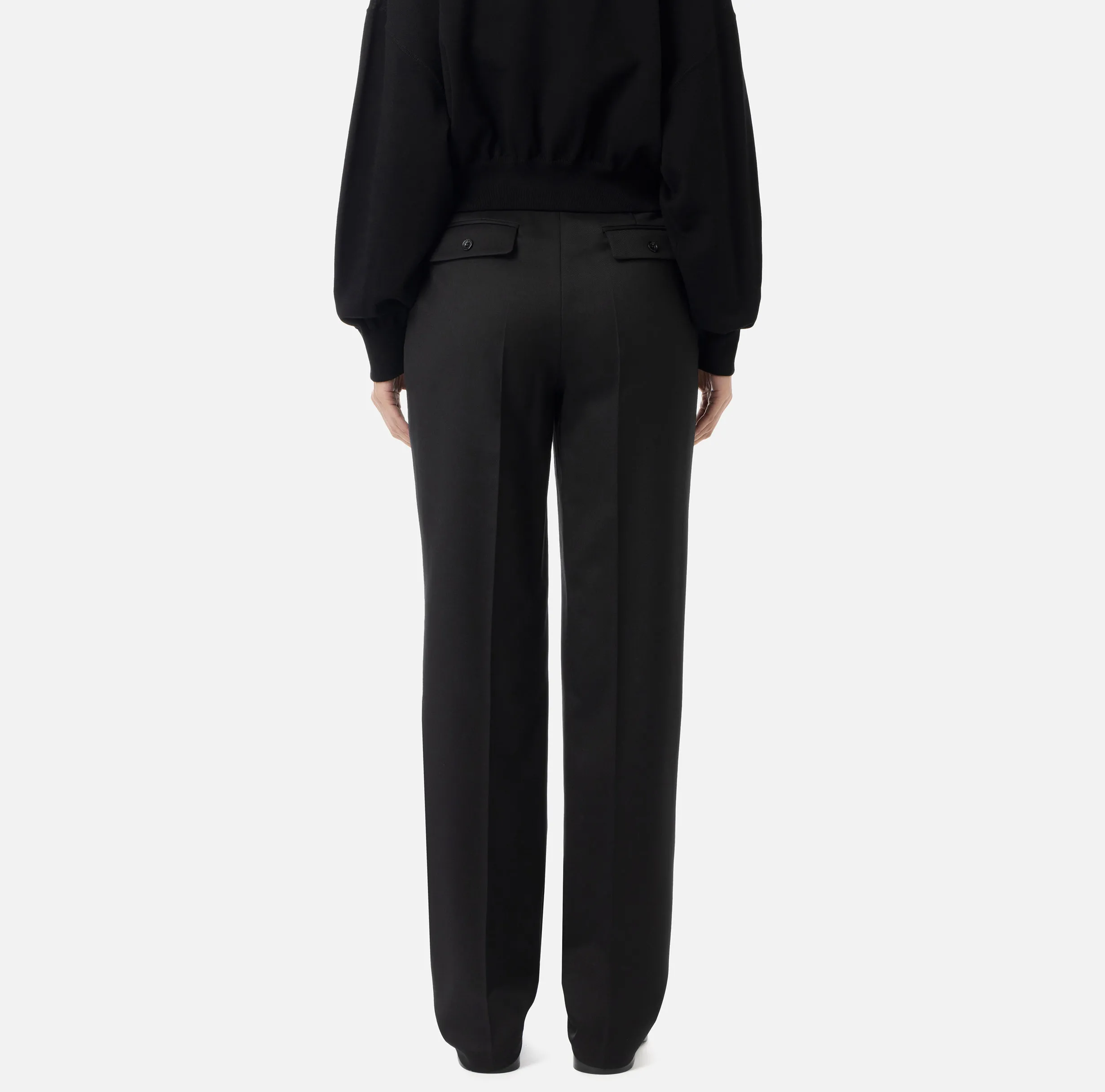 Pantalone con pinces in fresco di lana