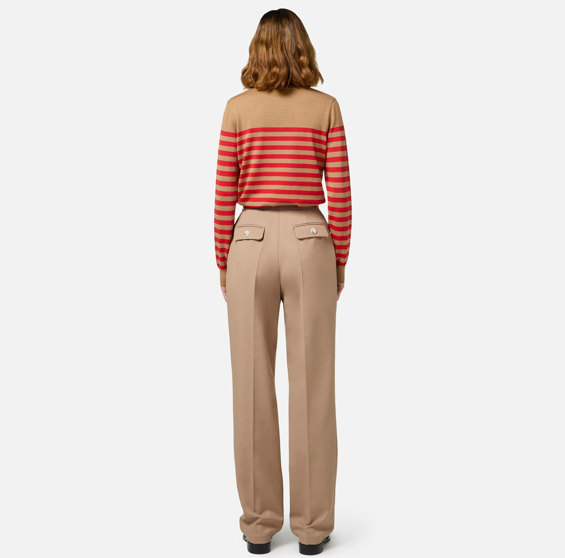 Pantalone con pinces in fresco di lana