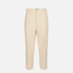 Pantalone cropped in crêpe con pinces