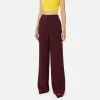 Pantalone dritto in crêpe fermo con placca logo