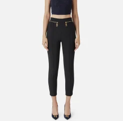 Pantalone dritto in crêpe con zip