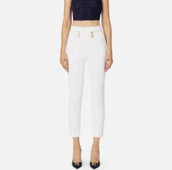 Pantalone dritto in crêpe con zip