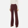 Pantalone dritto in crêpe stretch con rivetto logo